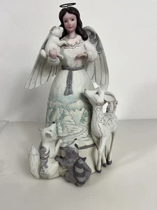 Jim Shore Heartwood Creek " Peace To All" weißer Engel mit Tieren, Steinharz - Bild 1 von 2