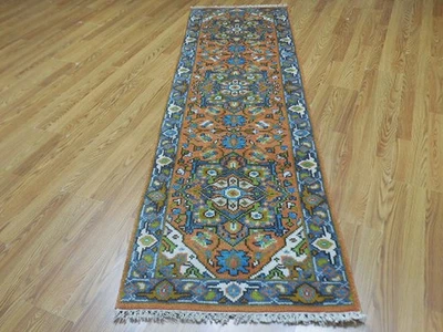 Alfombra bohemia, alfombra turca Oushak Ushak, alfombra de diseño contemporáneo 2,6 x 8,1 pies Foto 1 de 4