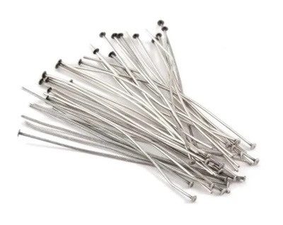 Hornillo de cabeza de plata antigua (chapado) de 40 piezas 2", calibre 24 Foto 1 de 3