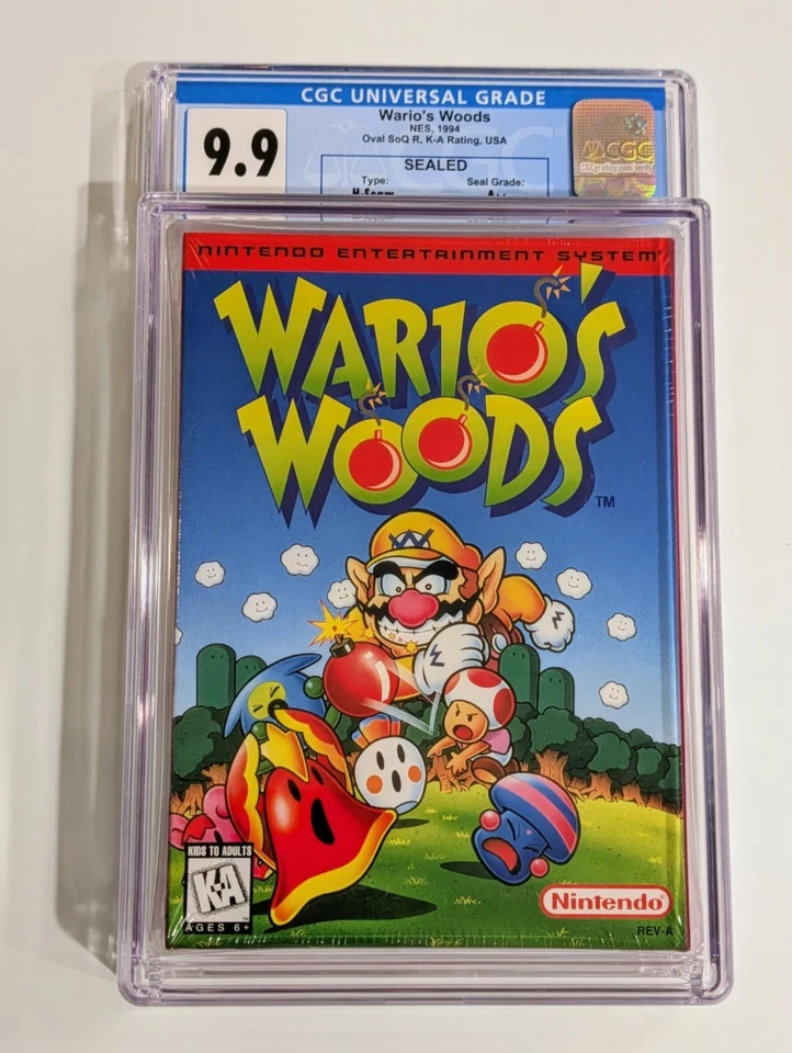 Wario's Woods CGC Graded 9.9 A++ Sealed [Oval SOQ R], NES Nintendo 1994 USA. - Image 1 of 4
