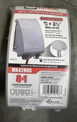 1pcs box HUBBELL TAYMAC Mx4280s 1-Gang Vertical In Use Weatherproof Cover 3.5"W - Image 1 of 4