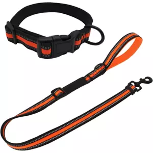 Juego de correa y collar para perro fuerte ajustable de nailon reflectante acolchado cómodo PEQUEÑO - Imagen 1 de 5