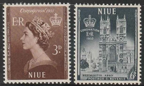 Niue Stamps 1953 SC# 104, 105  Queen Elizabeth II ' MNH Cover