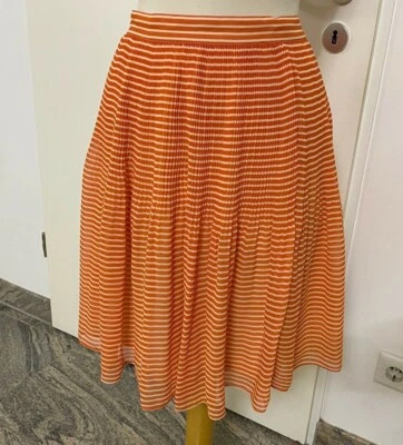 French Connection Rock Damen Gr.42  Orange Skirt Plisseerock Rock Elegant Alltag - Bild 1 von 4