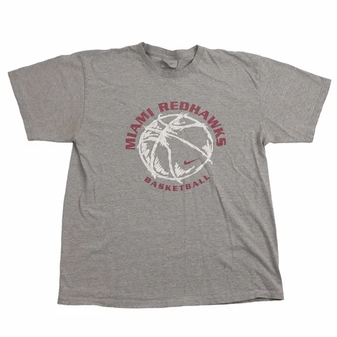 Vtg Nike Miami University Redhawks Mens M Basketball T Shirt (L4) Cover