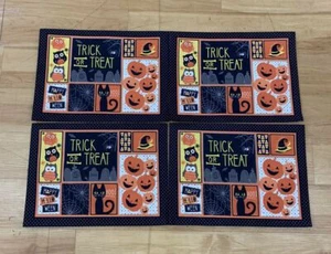 Halloween Tischsets 8er Set Hexe Schwarze Katze Eulen 18"x 13" Waschbar Gewebt Neu - Bild 1 von 11