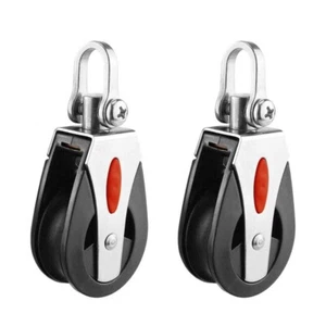 Grúa de alambre para barco 2 piezas polea de cojinete liso cuerda para correr polea con anillo de elevación - Imagen 1 de 5