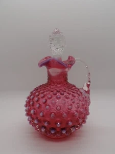 Vintage Fenton Cranberry schimmernde Nagelkruzifix mit Original Stopfen - Bild 1 von 7