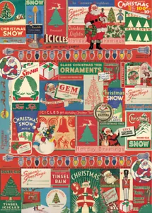 Poster di Natale vintage Cavallini & Co., carta d'archivio, opaco - Foto 1 di 3