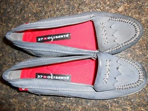 Oliberte Dunkelgrau Leder Ralini Flats Mokassin Schuhe Display 7M Neu ohne Karton - Bild 1 von 8