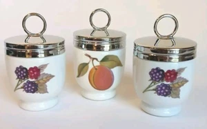 Royal Worcester Evesham Pfirsich & Johannisbeeren Beeren Ei Coddlers - Bild 1 von 16