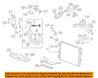 Componentes del radiador de refrigeración GM OEM 00-16 Bonneville - Abrazadera de manguera inferior 11570383 Foto 1 de 2