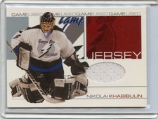 2001-02 IN THE GAME BE A PLAYER UPDATE NIKOLAI KHABIBULIN GAME WORN JERSEY