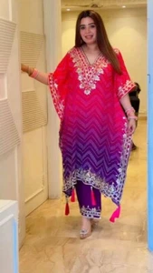 TUTA BOLLYWOOD MATRIMONIO INDIANO PAKISTANO DHOTI KAFTANO SALWAR KAMEEZ ABBIGLIAMENTO FESTA - Foto 1 di 11