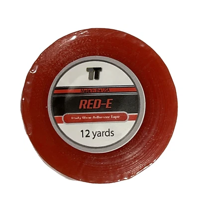 Cinta delineadora roja 1/2" x 12 YD rollo de cinta peluca de doble cara cinta toupee-nueva Foto 1 de 4