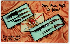 Postkarte Werbung Checker Stores Ohio Sheffield Messer Geschenkset - Bild 1 von 2