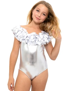 Stella Cove Silver Petal Draped Glamorous Swimsuit Size 6 - Picture 1 of 2