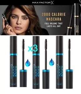 3 x Max Factor Waterproof 2000 Calorie Mascara Black 9ml - Picture 1 of 2