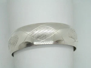 Bracelet Rigide en Argent 925 - Bracelet A Esclave - Orange- Gravé Fait Main - Bild 1 von 8