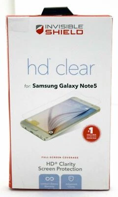 NEW Zagg InvisibleShield HD Clear GALAXY NOTE 5 Screen Protector Clarity Samsung - Image 1 of 2