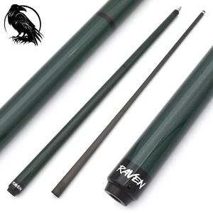 Carbon Fiber Pool Cue, RAVEN R14 Green, 12.4mm, Pro-Taper, Radial, Soft Tip - Picture 1 of 10