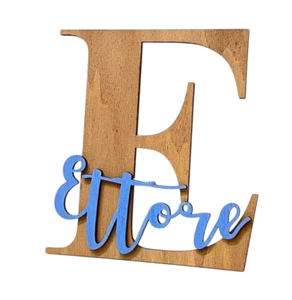 Lettera in legno personalizzata con nome decorazione stanza ragazzi - Foto 1 di 4