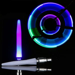 1× Bicycle Bike Wheel Tyre Tire Air Valve Stem LED Lights Cap Cover Accessories - Picture 1 of 12