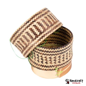 5" Kra-Tip Sticky Rice Storage Box BamBoo Basket Glutinous Asian Thai Food - Picture 1 of 3