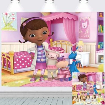 Doc McStuffins Birthday Party Supplies Backdrop Banner Poster Vinyl7x5ft - Image 1 of 4