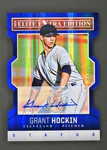 2014 Panini Elite Extra Edition #43 Grant Hockin 9/50 Auto Blue Status Die-Cut