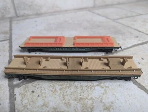 Tyco Flat Bed Model Train Car Great Northern And 90806 At&SF Lot Of 2 - Picture 1 of 5