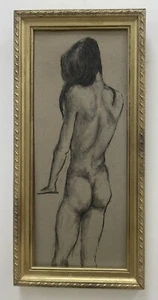 Original Mid Century Modernist Scandinavian Nude Drawing Sketch - Picture 1 of 8