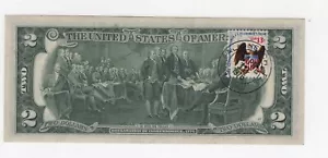 1976 2 Two Dollar Bicentennial First Issue Back Stamp Atlanta F - Picture 1 of 4
