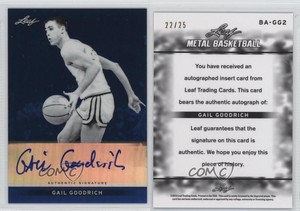 2012-13 Leaf Metal Holo Blue /25 Gail Goodrich #BA-GG2 Auto HOF