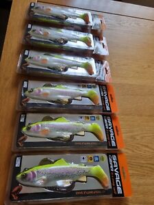Savage Gear 4d Trout Rattle Shad 20.5cm 120g Pike Lure Job Lot X6