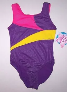 Jacques Moret Leotard Bodysuit Color Block Tank Hologram Dots New Child Girl - Picture 1 of 4
