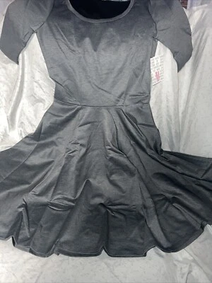 Vestido Lularoe Denim Gris Nicole Mediano 10/12 8/10 Peso Pesado Unicornio Nuevo🦄 M Foto 1 de 4