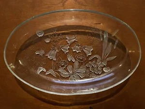 etched glass oval bowl by studio nova Home decor Serving Dish - Picture 1 of 4