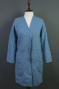 WEEKEND MAX MARA GUCITA A MANO Blue Wool Wrap Long Cardigan Sweater 1604 / 84A - Picture 1 of 24