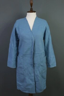 WEEKEND MAX MARA GUCITA A MANO Blue Wool Wrap Long Cardigan Sweater 1604 / 84A - Image 1 of 4
