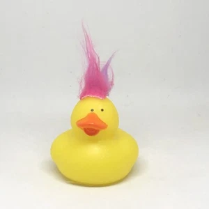 Pink Purple Punk Hair Rubber Duck 2" Bath Pool Jeep Toy - Picture 1 of 7