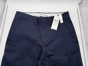 Lacoste Pantaloni Chino Uomo Slim Fit Cotone Twill Designer Navy Uomo W29 L34 - Foto 1 di 7