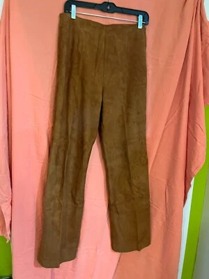Danier Leather Slacks Pants Brown Inseam 32 Lined Size 4 Zipper Close - Image 1 of 4