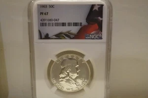 1963 50C Franklin Half Dollar NGC PF67 - Picture 1 of 2