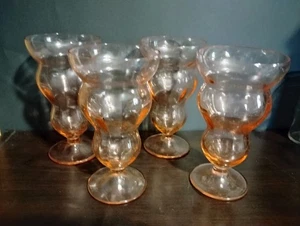 Set of 4 Vintage Sundae/Parfait Glasses Pink Rose Glow by Federal Glass - Picture 1 of 3