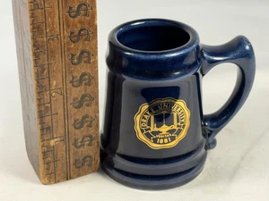 VTG DRAKE UNIVERSITY SEAL SOUVENIR MUG SHOT MINI DRINKING GLASS STONEWARE DSM IA - Picture 1 of 9