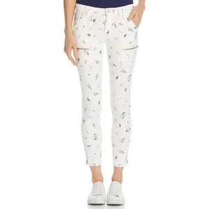 JOIE Park weiß blau rosa Blumenmuster Skinny Hose Jeans Reißverschlusstaschen Gr. 29 - Bild 1 von 16