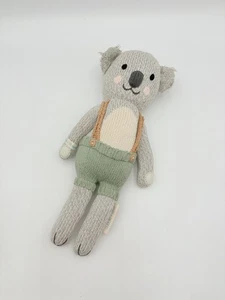 Cuddle And Kind Koala Plush Quinn Gray Koala Bear Green Overall Organic Knit - Picture 1 of 11