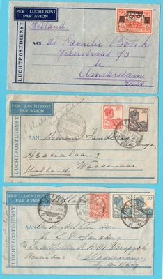 NETHERLANDS EAST INDIES 3 air covers 1930 Klaten to Amsterdam, Wassenaar - Image 1 of 2