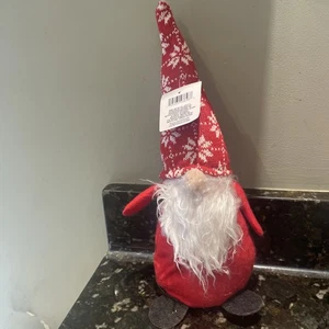 New Christmas House Holiday Red Felted Gnome Stand Up Decoration Plush - Picture 1 of 4